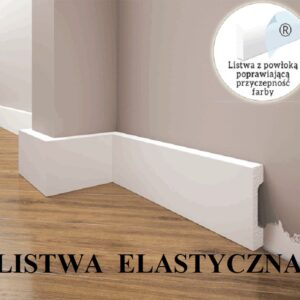 LPC-23F ELASTYCZNA listwa przypodłogowa GŁADKA- 2000X70x16mm DO MALOWANIA