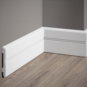 ●H=11cm BIAŁA listwa MD354 przypodłogowa z polimeru HD - do malowania