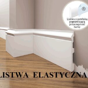 LPC-22F ELASTYCZNA listwa przyścienna GŁADKA- 2000x120x15mm DO MALOWANIA