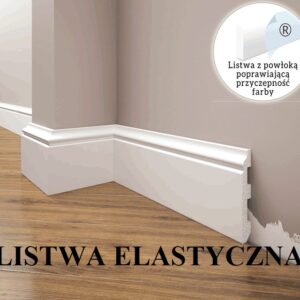 LPC-07F ELASTYCZNA listwa przypodłogowa GŁADKA- 2000x80x13mm DO MALOWANIA