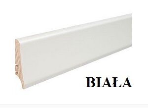 ◊ H=6cm BIAŁA LAKIEROWANA ! listwa przypodłogowa drewniana Elite- PW58, DŁ=2,20m - tylko od 10szt