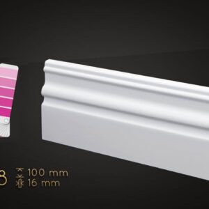 10cm WYBRANY kolor RAL lub NCS, lakier półmat, listwa przypodłogowa z MDF - 10/8 - kolor na zamówienie